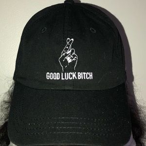 Black Good luck Bitch Cap